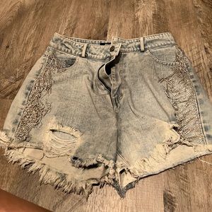 SHAKE & SHIMMER HIGH WAISTED SHORTS